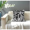 Housse de Coussin tiaré tatouage noir et blanc