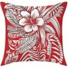 Housse de Coussin rouge et blanc hibiscus