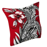 Housse de Coussin hibiscus et tatouage noir et rouge