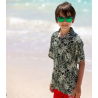 Chemise Hawaïenne enfant anthracite tiaré tatouage