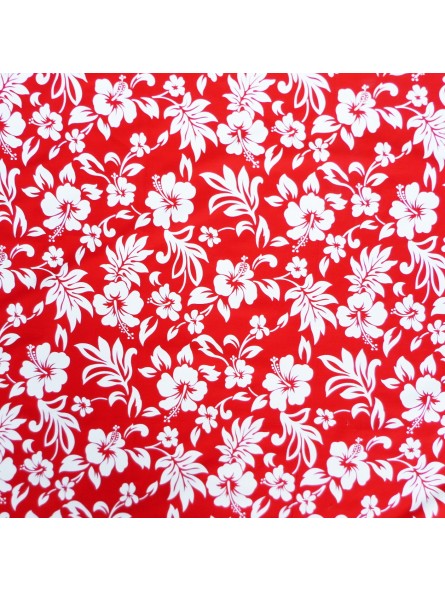 TISSU Rouge et Blanc HIBISCUS BEST SELLER