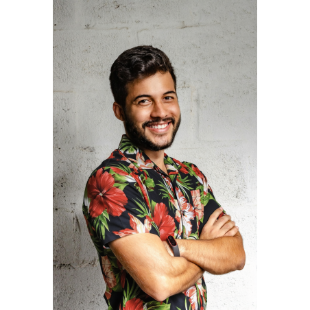 Chemise Hawaïenne noir Maupiti