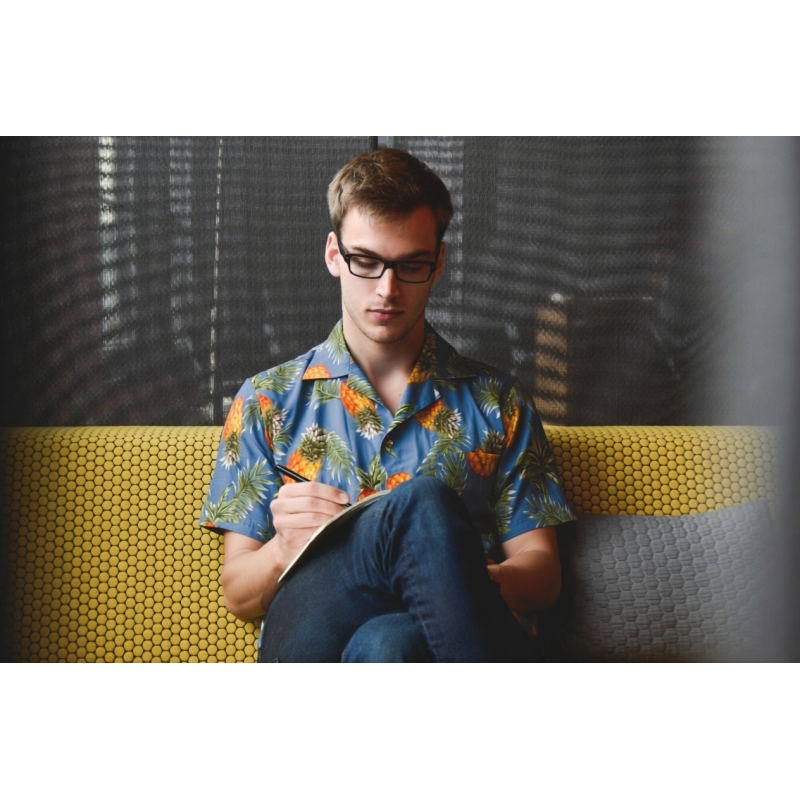 Chemise Hawaïenne Grise motifs Ananas