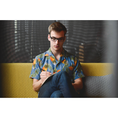 Chemise Hawaïenne Grise motifs Ananas