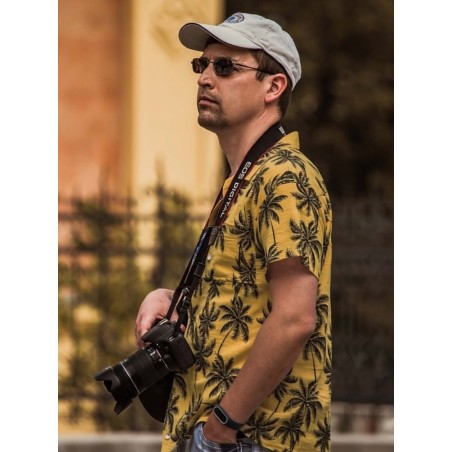 Chemise Hawaïenne jaune Palmeraie