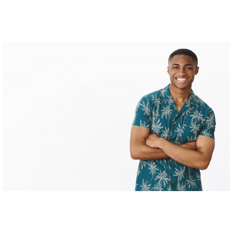 Chemise Hawaïenne vert Palmeraie