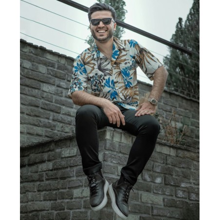 Chemise hawaïenne Apetaï colore blanc