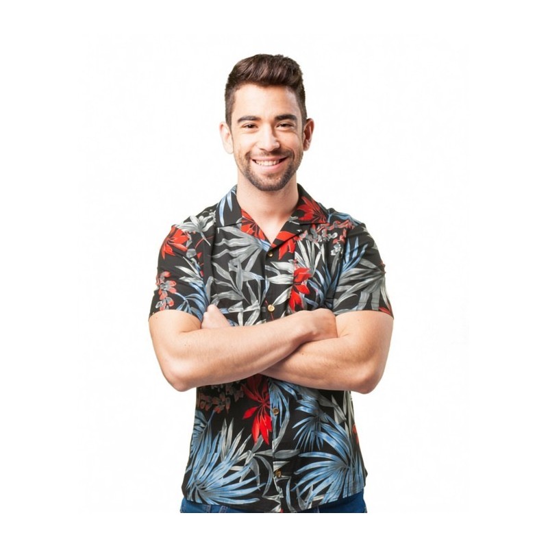 Chemise hawaïenne Apetaï colore noir