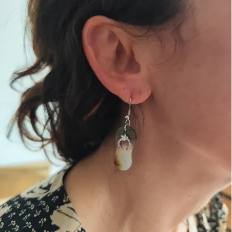boucle d'oreille en nacre