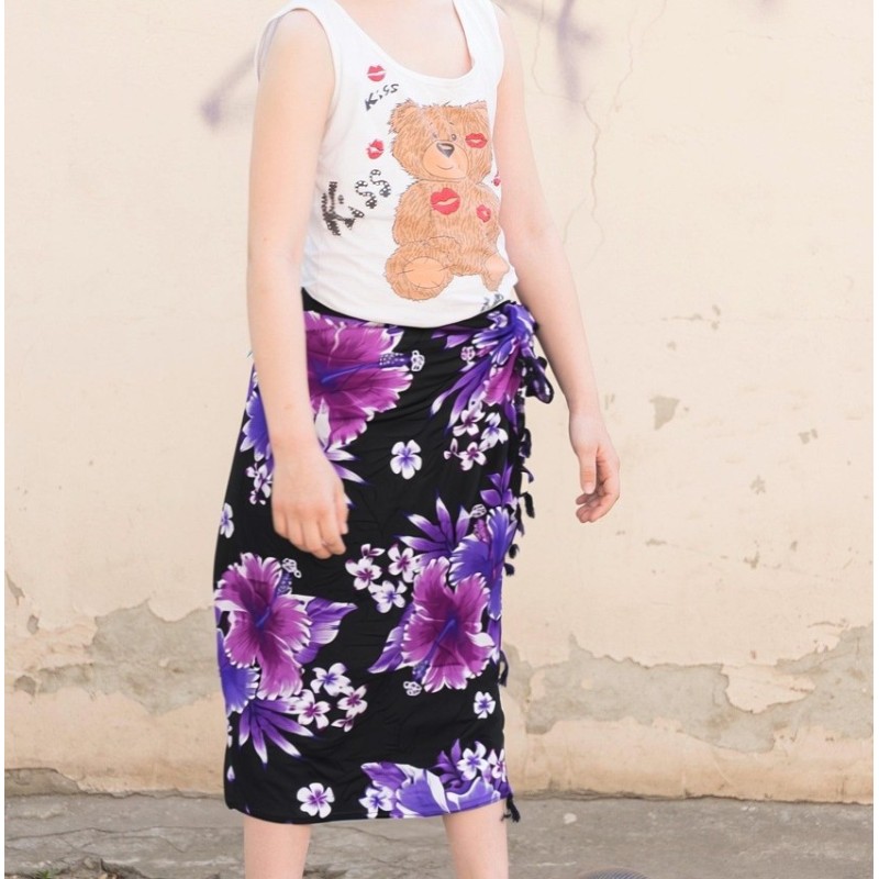 Paréo bleu et rose non transparent séchage et lavage rapide