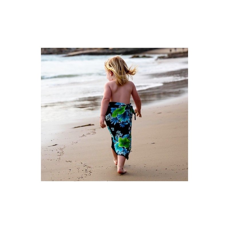 Paréo bleu et rose non transparent séchage et lavage rapide