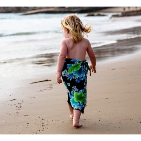 Paréo bleu et rose non transparent séchage et lavage rapide