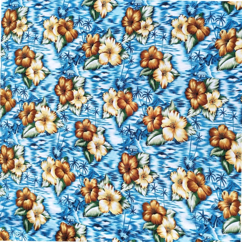 Tissu orange karoiki pour confection