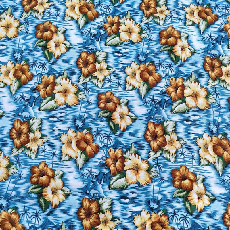 Tissu orange karoiki pour confection