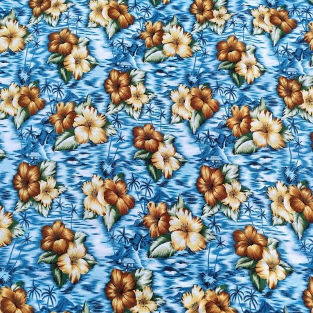 Tissu orange karoiki pour confection