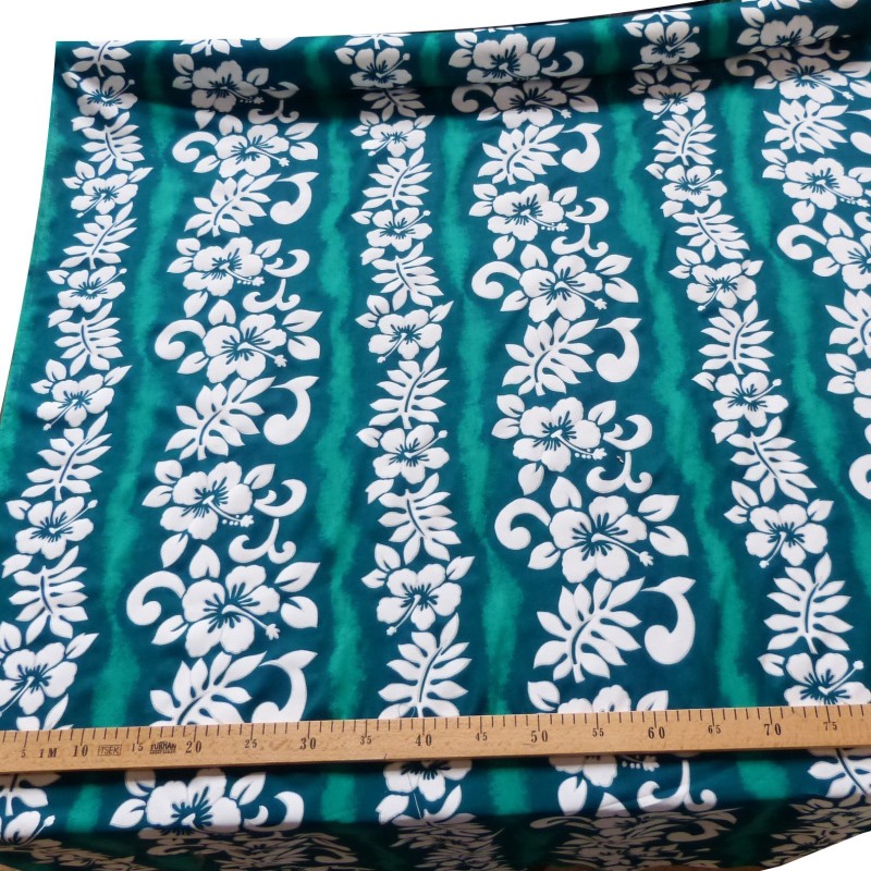 Tissu  fleuri bleu