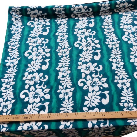 Tissu  fleuri bleu