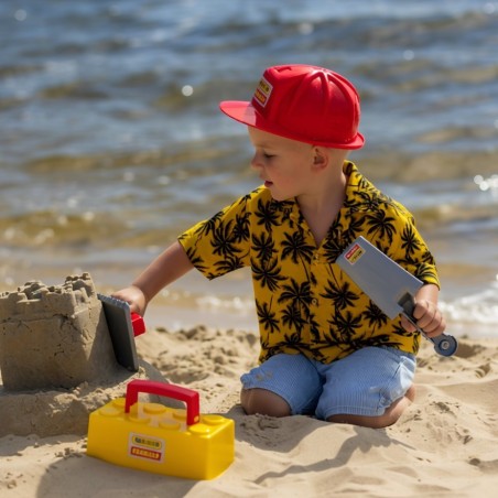 Chemise hawaïenne garçon jaune moutarde, motif palmeraie