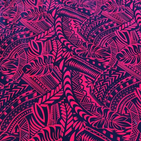 Tissu rouge et noir Tatouage Polynésien