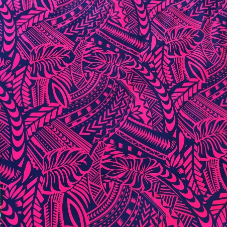 Tissu rouge et noir Tatouage Polynésien