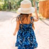 robe enfant couleur bleu Turquoise motif tropicaux