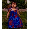 robe enfant couleur bleu motifs tatouage tortue frangipane
