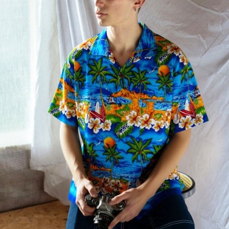 Chemise Hawaïenne bleu Plage 14/16 ans