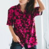 Chemise Hawaïenne 14/16 ans hibiscus marron et rose