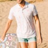 Polo Banana lux peach aux motifs feuillages