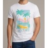 T-shirt homme couleur blanc motif été à tahiti , T-shirt Tee Henri de la marque Va'a Tahiti