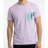 T-shirt homme violet pourpre motif drapeau polynesien tahiti sur la poche  , T-shirt Tee purpelpocket de la marque Va'a Tahiti