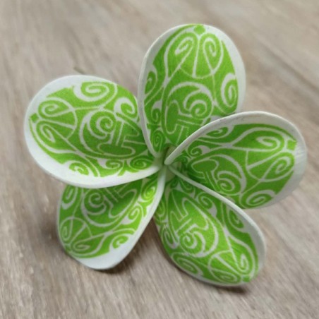 Fleur verte tatouage maori  sur barrette