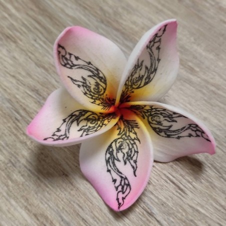 Barrette fleurs rose tattoo