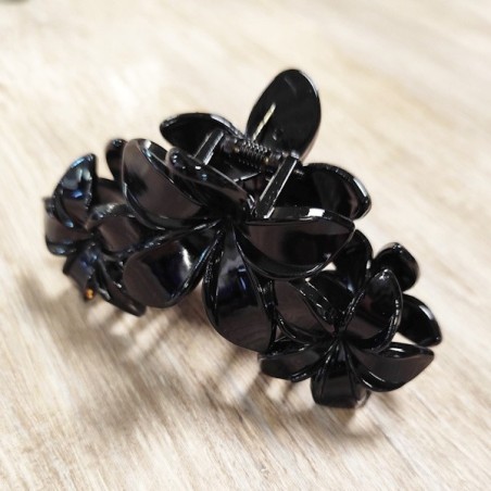 Pinces à cheveux croco triple frangipane couleur Noire