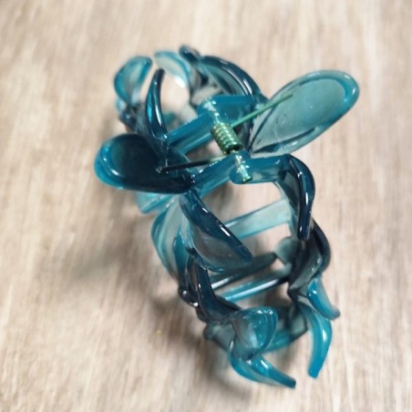 Pinces à cheveux croco triple frangipane couleur bleu