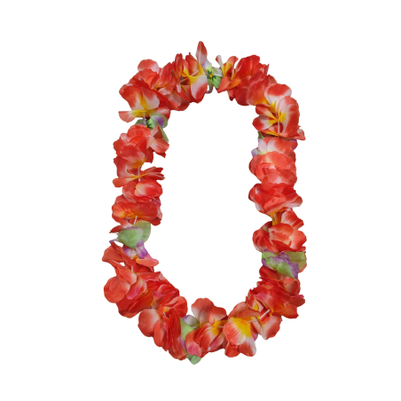 Colliers de fleurs hawaïens couleur rouge pour fêtes et soirées