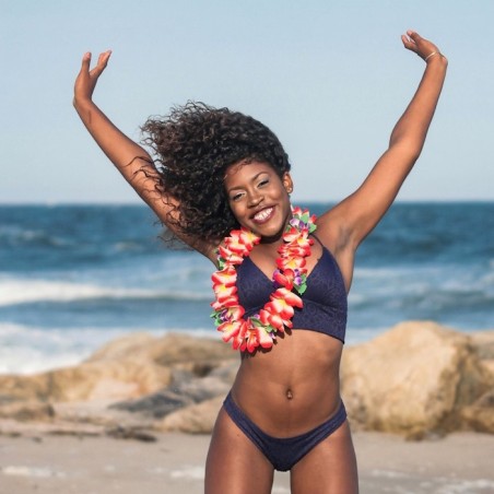 Colliers de fleurs hawaïens couleur rouge et blanc pour fêtes et soirées