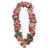 Colliers de fleurs hawaïens couleur rouge et blanc pour fêtes et soirées