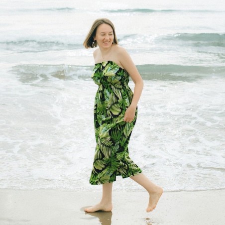 Robe longue volant poitrine Huahine