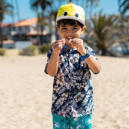 Chemise hawaïenne enfants Moho Tani bleue, légère