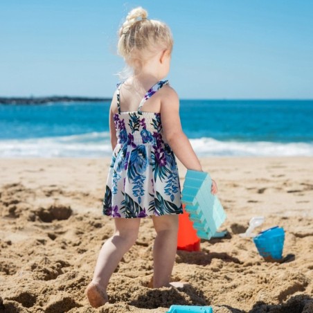robe enfant couleur blanche bouquet de frangipane