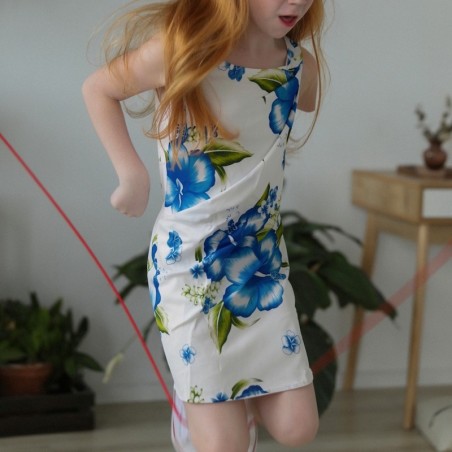 Paréo enfant turquoise bouquet