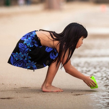 Paréo enfant noir et bleu vaïrao