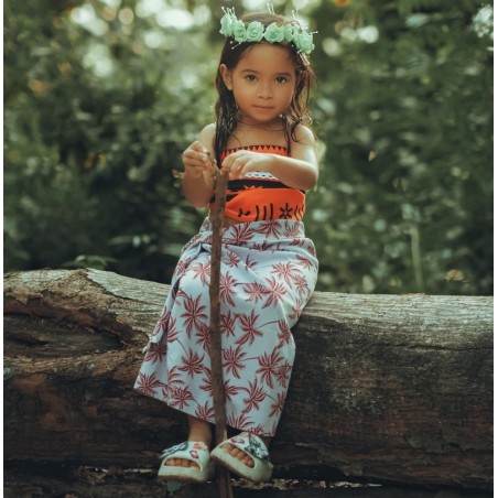 paréo gris motif motif palmier