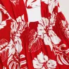 Robe tahitienne rouge hibiscus – Fait main avec dentelle et dos élastique
