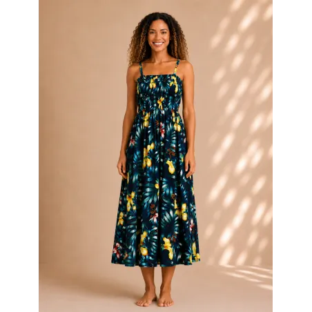 Robe d'été bleu marine Fa'a
