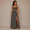 Ensemble Jupe Longue et Top Bohème Chic Noir  | Style Tahitien Femme