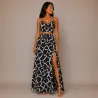 Ensemble Jupe Longue et Top Bohème Chic Noir  | Style Tahitien Femme