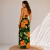 Paréo noir et orange feuilles de philo non transparent séchage et lavage rapide