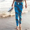 Pantalon de plage rouge aux motifs tropicaux